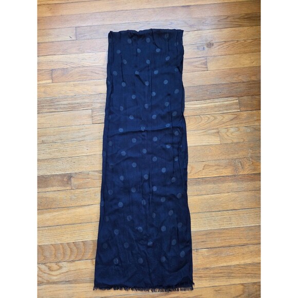 Talbots Accessories - Talbots crinkle scarf navy blue with polka dots viscose wool blend
